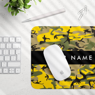 Tapis De Souris Camouflage jaune et vert Votre nom Personnalisez