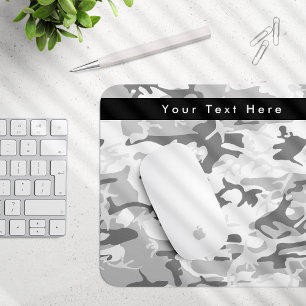 Tapis De Souris Camouflage neige hivernale grise, Militaire, Armée
