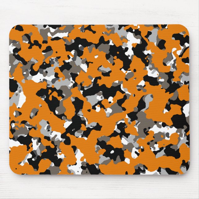Tapis De Souris Camouflage noir gris orange Tan (Devant)