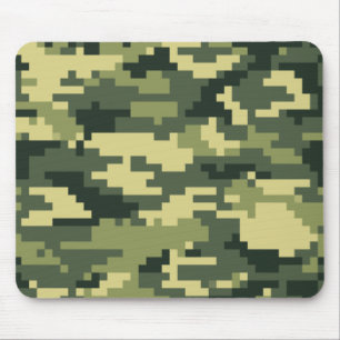 Tapis De Souris Camouflage numérique en bois à 8 bits / Camo