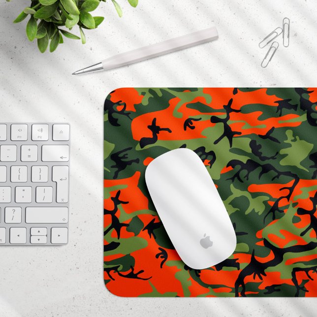 Tapis De Souris Camouflage orange et vert, Militaire, Armée (Créateur téléchargé)