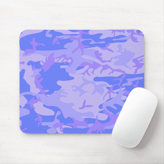 Tapis De Souris Camouflage Pastel Blue Motif Abstrait (Avec souris)