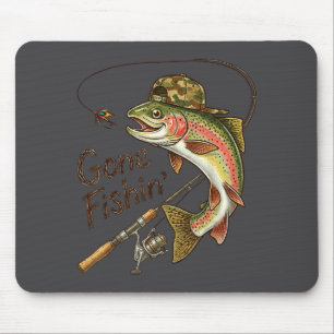 Tapis De Souris Camouflage pêche Truite Poisson Pêche vintage part