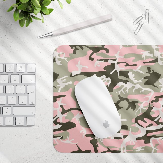 Tapis De Souris Camouflage rose et vert, Militaire, Armée (Créateur téléchargé)