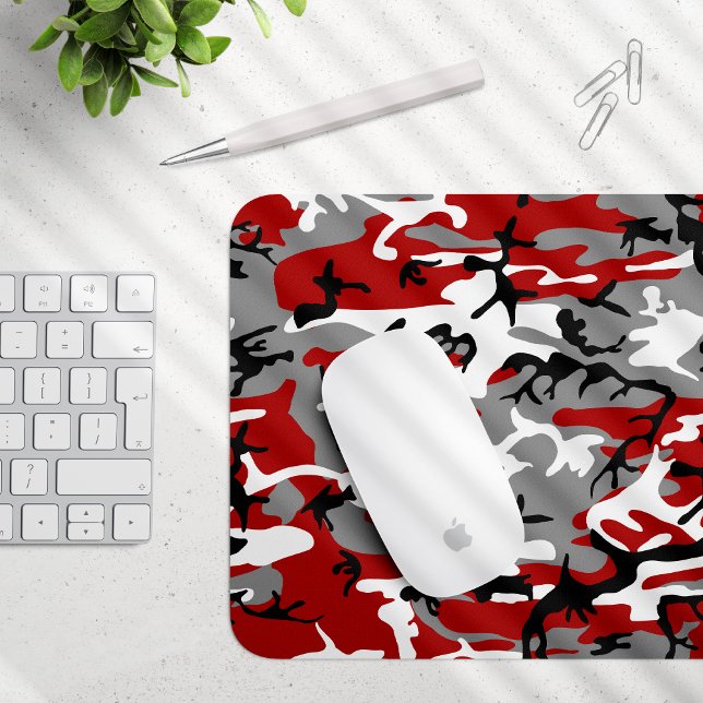 Tapis De Souris Camouflage rouge et gris, Militaire, Armée (Créateur téléchargé)