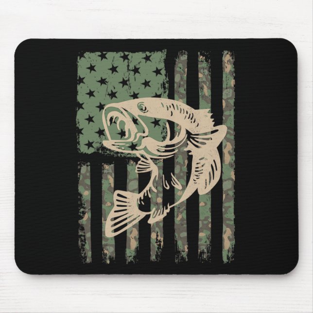 Tapis De Souris Camouflage Usa Drapeau Grosse Bouche B Pêche 1 (Devant)