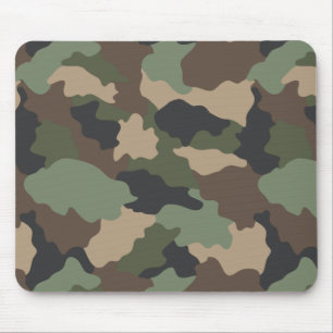 Tapis De Souris Camouflage Woodland Camo Khaki Tan Black