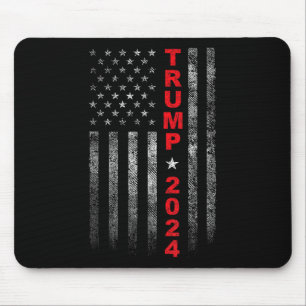 Tapis De Souris Camp d'élection de Trump 2024, drapeau américain v
