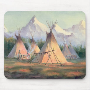 Tapis De Souris CAMP INDIEN de TIPI par SHARON SHARPE