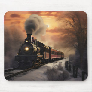 Tapis De Souris Campagne et train sombres