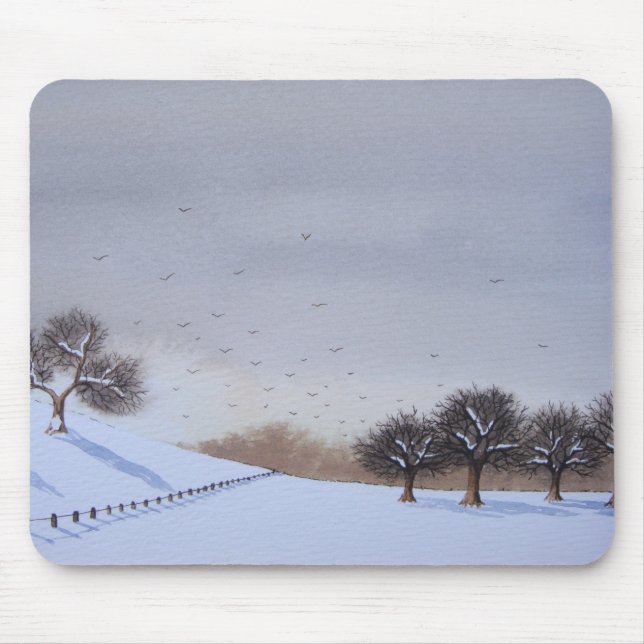 Tapis De Souris campagne rurale paysage paysage de neige (Devant)