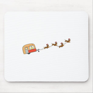 Tapis De Souris Camper Van Christmas Dachshund Sleigh Doxie Chien