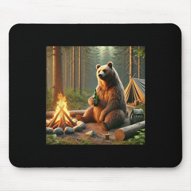 Tapis De Souris Camping avec ours  (Devant)