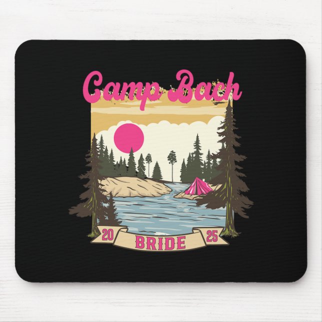 Tapis De Souris Camping Bach Bride Bridesmaid Rétro Camping Bachel (Devant)