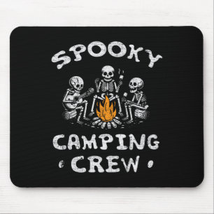 Tapis De Souris Camping Crew Halloween Camping Skeleton Camping