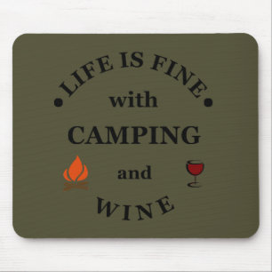 Tapis De Souris Camping de fond et les paroles de vin
