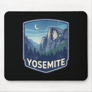 Tapis De Souris Camping en montagne vintage dans le parc national