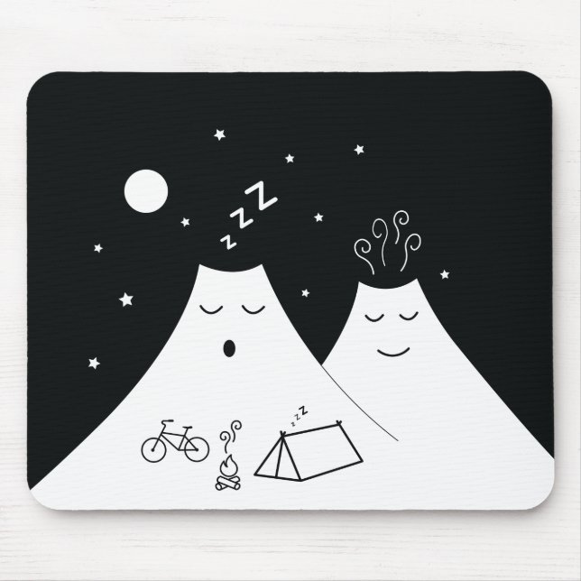 Tapis De Souris Camping sur un volcan endormi (Devant)