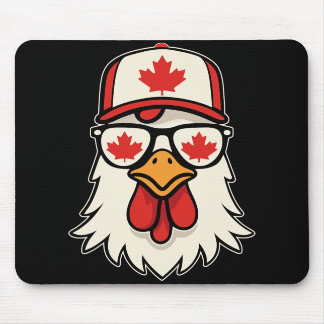 Tapis De Souris Canada Day Canadian Flag Maple Leaf Chicken Sungle (Devant)