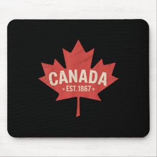 Tapis De Souris Canada Établi en 1867 Rétro Feuille d'Érable Vinta