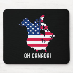 Tapis De Souris Canada États-Unis Carte du 51e État Drapeau améric