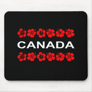 Tapis De Souris Canada Red Flower Aloha Bands Dark Color