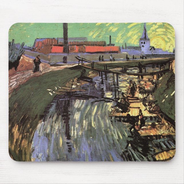 Tapis De Souris Canal avec femmes Laver par Vincent van Gogh (Devant)