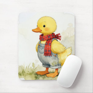 Tapis De Souris Canard aquarelle mignon en salopette