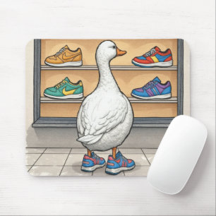 Tapis De Souris Canard blanc à la recherche de baskets