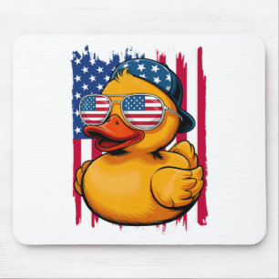 Tapis De Souris Canard en caoutchouc du 4 juillet Fête patriotique
