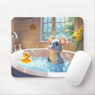 Tapis De Souris Canard en caoutchouc et souris dans le bain