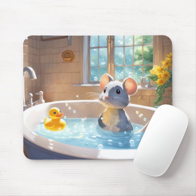 Tapis De Souris Canard en caoutchouc et souris dans le bain (Avec souris)