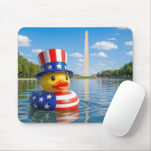 Tapis De Souris Canard en caoutchouc patriotique flottant dans le 