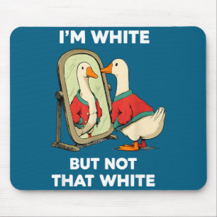 Tapis De Souris Canard miroir drôle blanc mais pas si blanc