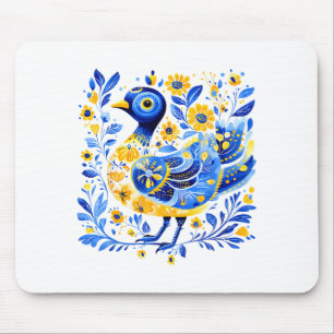 Tapis De Souris Canard Ukraine Mignon Fleur Vintage Drapeau Ukrain