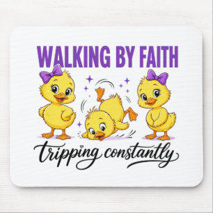 Tapis de souris canards de marche par la foi 