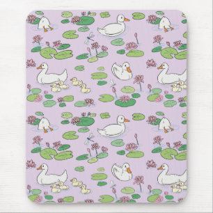 Tapis De Souris Canards et Nénuphar Lavender Mousepad