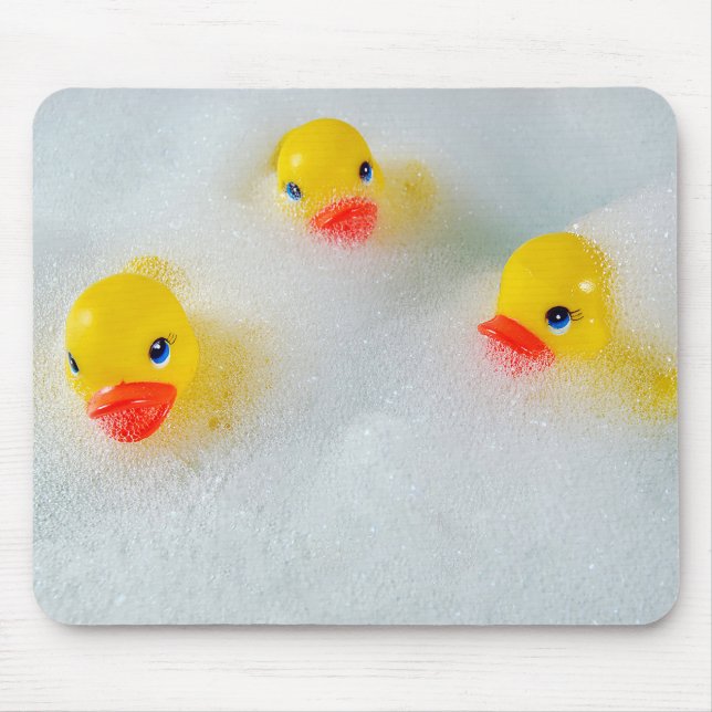 Tapis De Souris canards jaunes dans le bain à bulles (Devant)