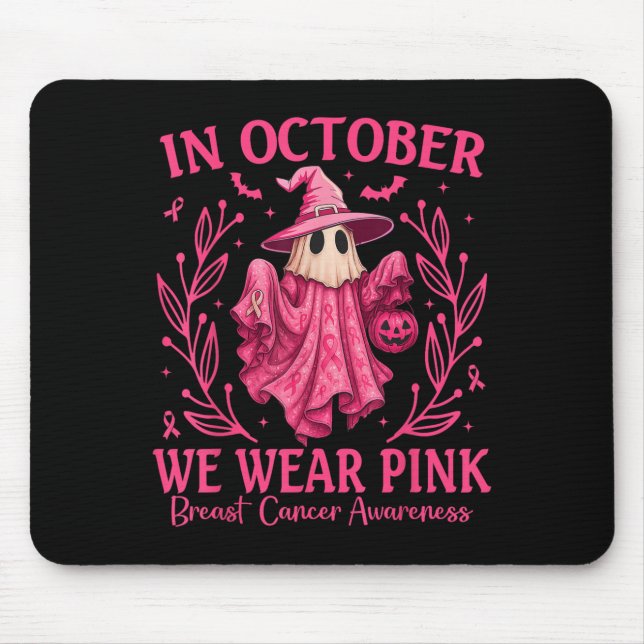 Tapis De Souris Cancer Du Sein Femmes Halloween En Octobre Nous Po (Devant)