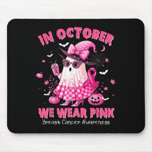 Tapis De Souris Cancer Du Sein Femmes Halloween En Octobre Nous Po (Devant)