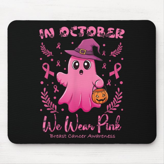 Tapis De Souris Cancer Du Sein Femmes Halloween En Octobre Nous Po (Devant)