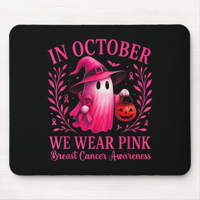 Tapis De Souris Cancer Du Sein Femmes Halloween En Octobre Nous Po (Devant)