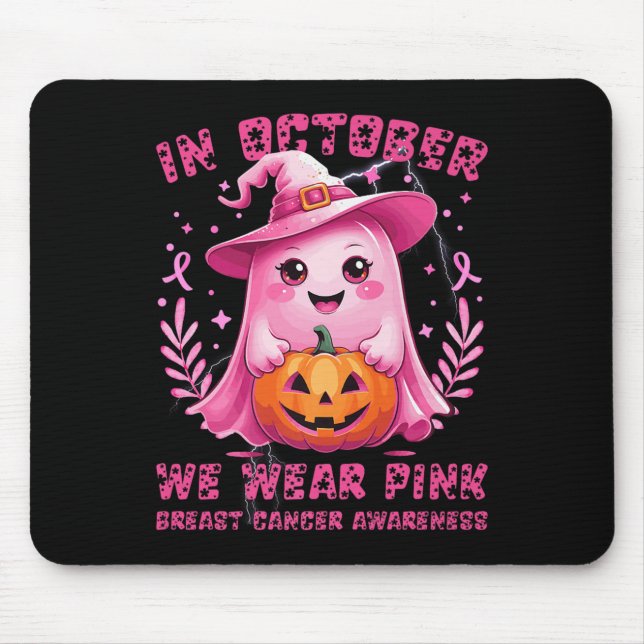 Tapis De Souris Cancer Du Sein Femmes Halloween En Octobre Nous Po (Devant)
