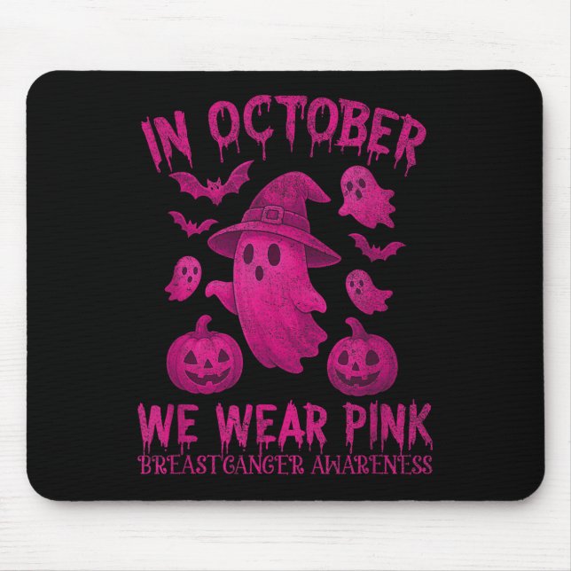 Tapis De Souris Cancer Du Sein Femmes Halloween En Octobre Nous Po (Devant)