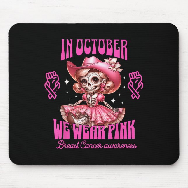 Tapis De Souris Cancer Du Sein Femmes Halloween En Octobre Nous Po (Devant)