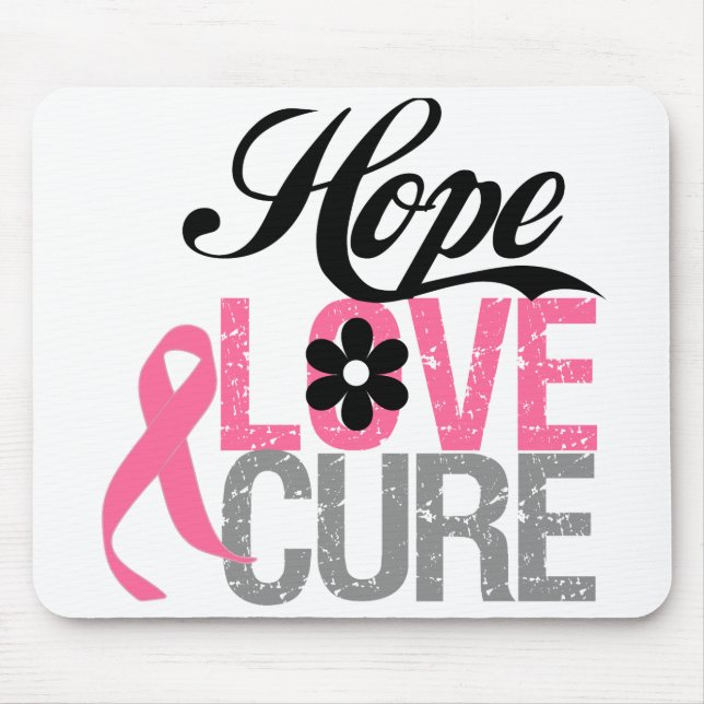 Tapis De Souris Cancer du sein HOPE LOVE CURE Cadeaux (Devant)
