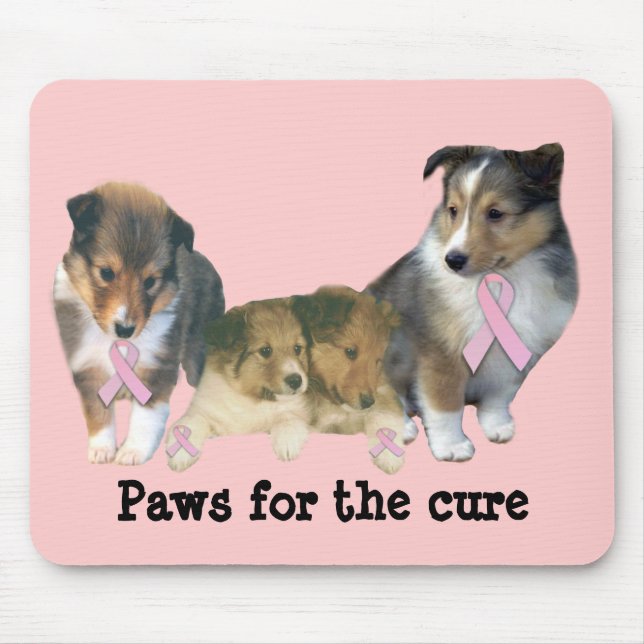 Tapis De Souris Cancer du sein Mousepad de Sheltie (Devant)
