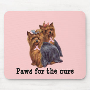 Tapis De Souris Cancer du sein Mousepad de Yorkshire Terrier