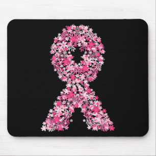 Tapis De Souris Cancer du sein Ruban rose Floral Fleur mignonne Aw