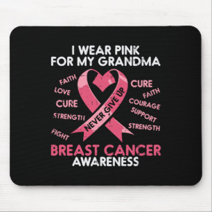 Tapis De Souris Cancer du sein Ruban rose Grandma Sensibilisation 